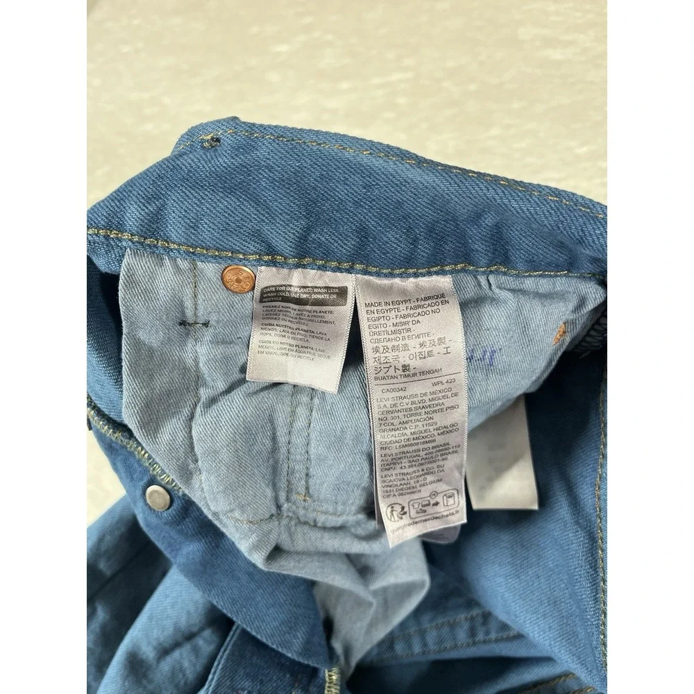 Levi's Premium 501 Irregular Distressed Blue Jean Shorts Straight Fit Men's 36x9